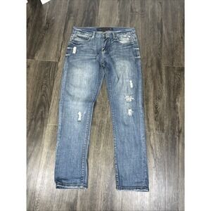 21 MEN Premium Slim Fit 100% Cotton Denim Jeans - 33x32 Dark Blue NEW